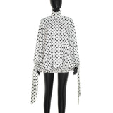 Polka Dot High Neck Bubble Mini Dress for Women