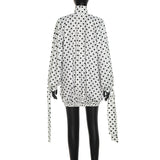 Polka Dot High Neck Bubble Mini Dress for Women