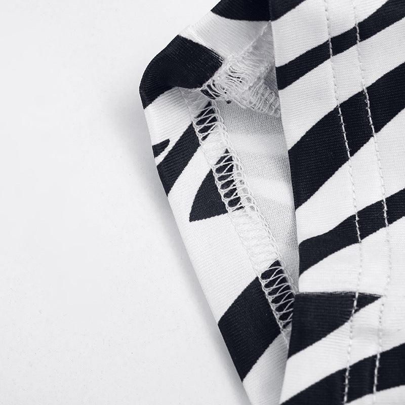 Zebra Print Sleeveless Bodycon Jumpsuit for Women