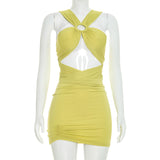 Cut Out Halter Bodycon Mini Dress for Women Style
