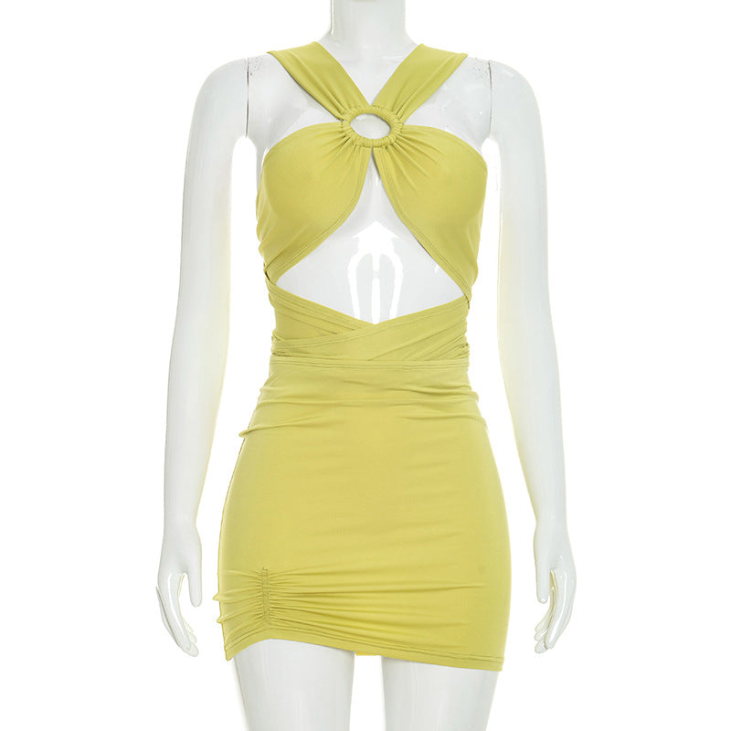 Cut Out Halter Bodycon Mini Dress for Women Style