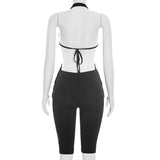 Cut Out Halter Capri Jumpsuit for Women Fashion