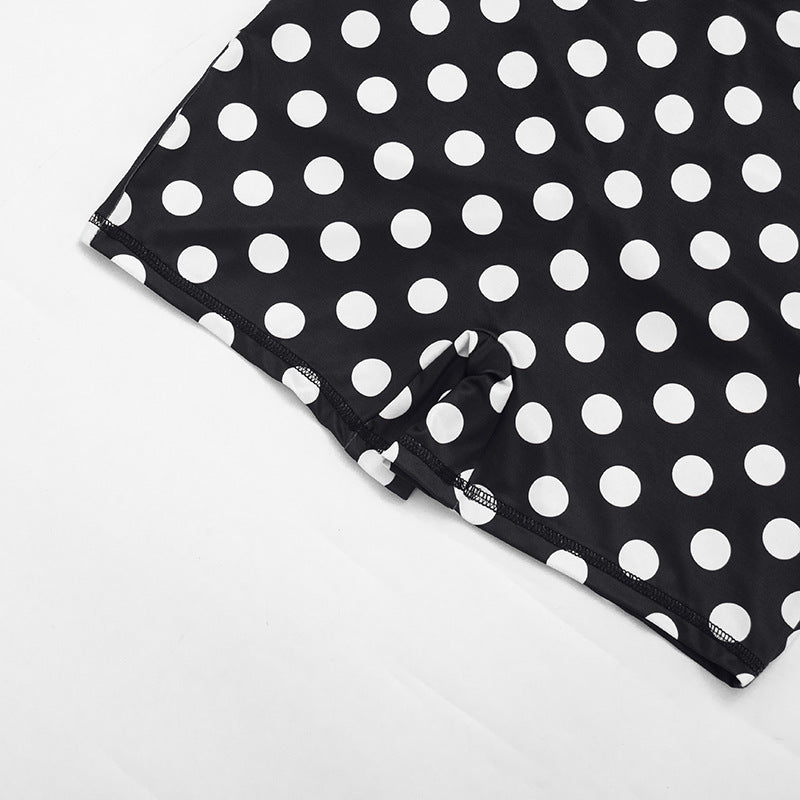 Polka Dot Mock Neck Bodycon Romper for Women Style