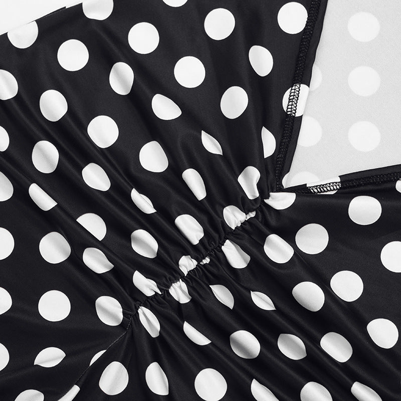 Polka Dot Mock Neck Bodycon Romper for Women Style