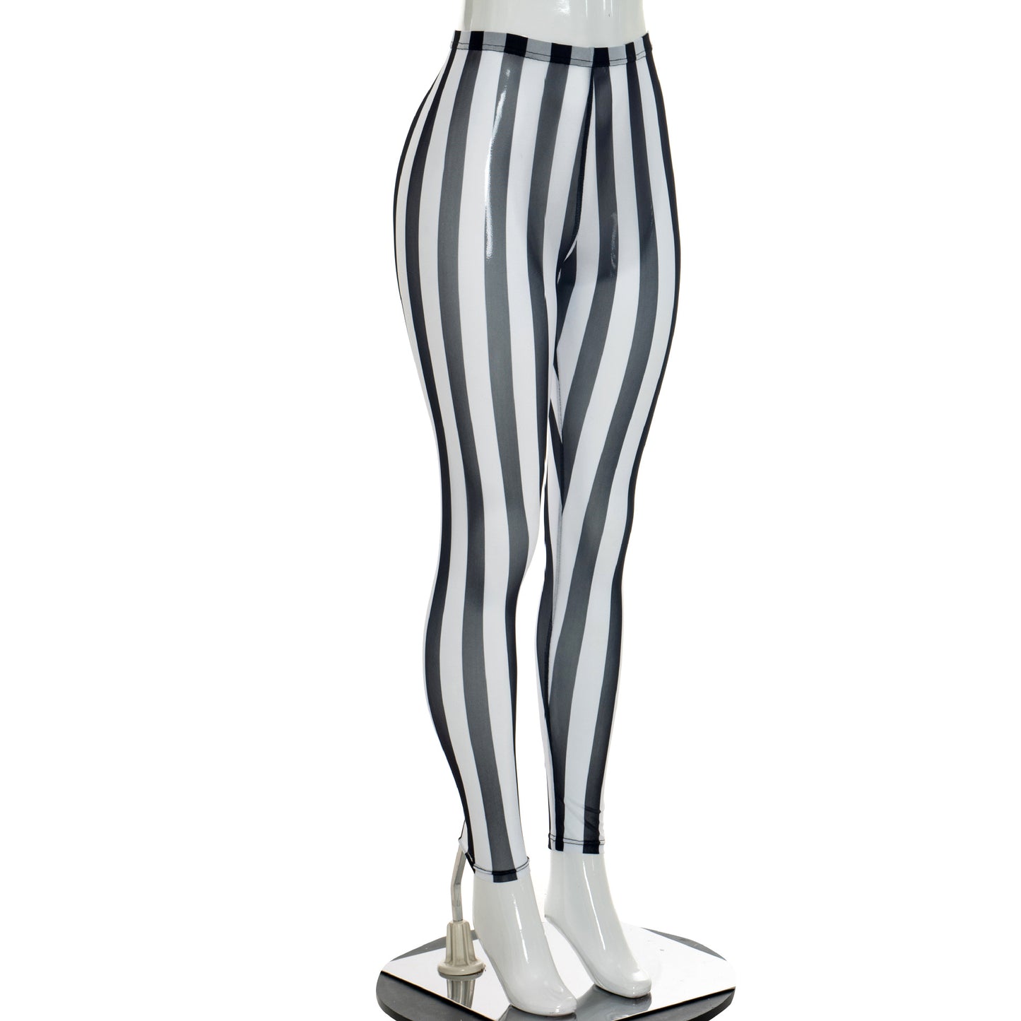 Striped Sheer Mesh High Waist Leggings
