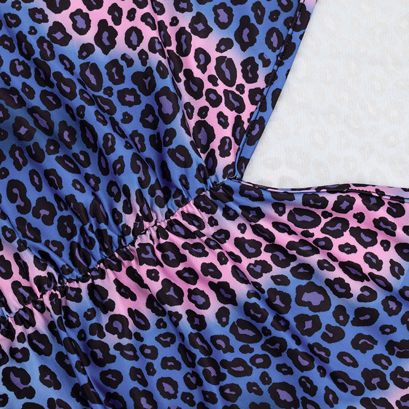 Leopard Print Halter Capri Jumpsuit for Women Chic