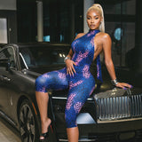Leopard Print Halter Capri Jumpsuit for Women Chic