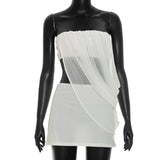 Strapless Drape Mini Dress for Women Elegant Chic