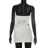 Strapless Drape Mini Dress for Women Elegant Chic