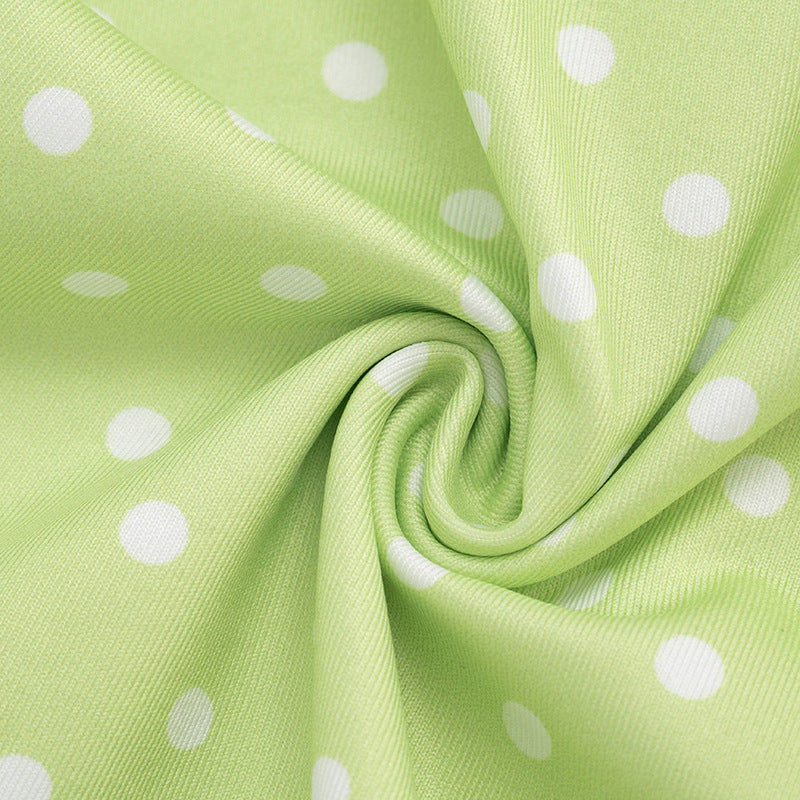 Polka Dot Halter Ruffle Romper