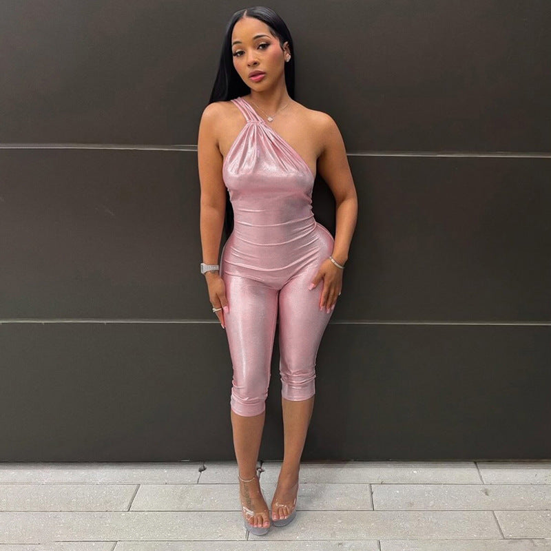 Halter Capri Bodycon Jumpsuit