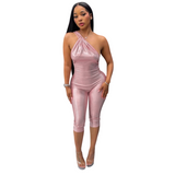 Halter Capri Bodycon Jumpsuit