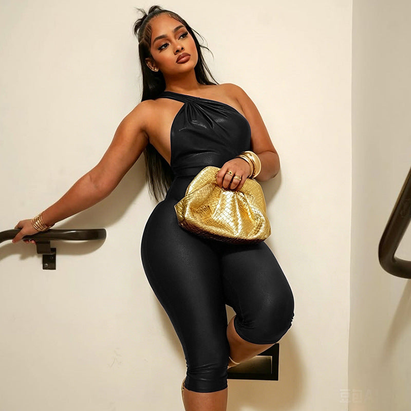 Halter Capri Bodycon Jumpsuit