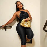 Halter Capri Bodycon Jumpsuit