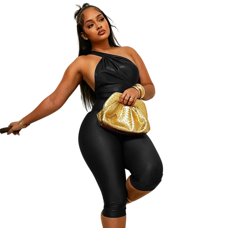 Halter Capri Bodycon Jumpsuit