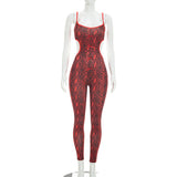 Snake Print Cut Out Jumpsuit