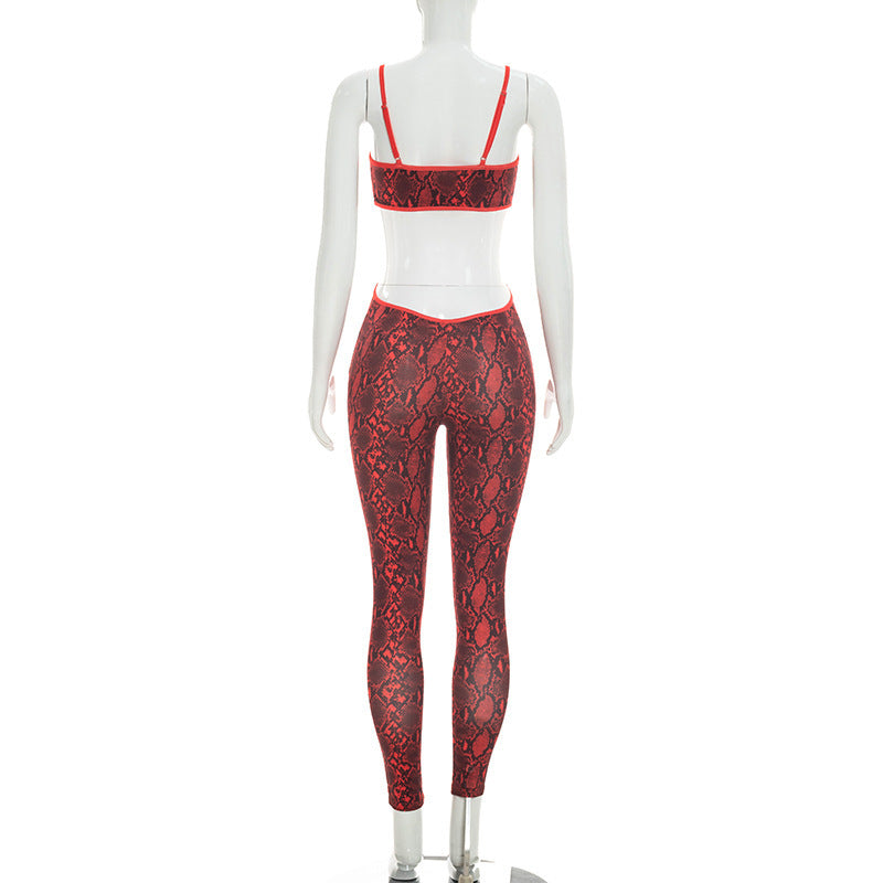 Snake Print Cut Out Jumpsuit