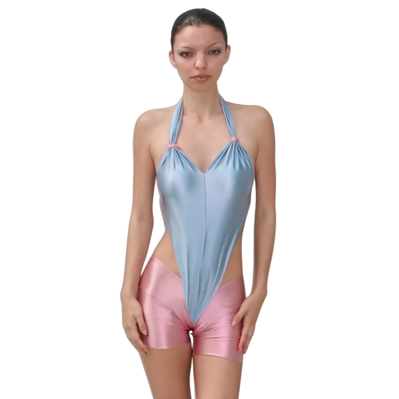 Halter Cut Out Bodysuit & Shorts Set