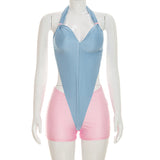 Halter Cut Out Bodysuit & Shorts Set