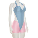 Halter Cut Out Bodysuit & Shorts Set