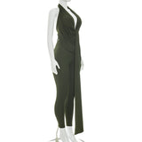 Draped Halter Bodycon Jumpsuit