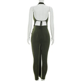 Draped Halter Bodycon Jumpsuit