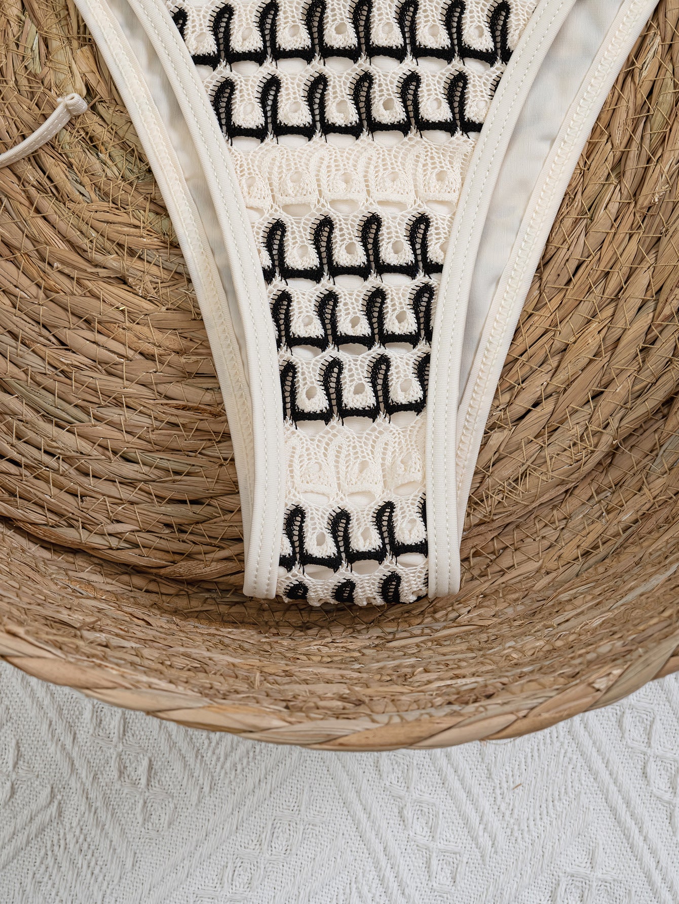 Crochet Ring Detail Triangle Bikini Set Women