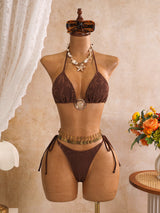 Lace Bikini & Tie Side Cover-Up Skirt Set