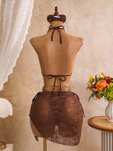 Lace Bikini & Tie Side Cover-Up Skirt Set