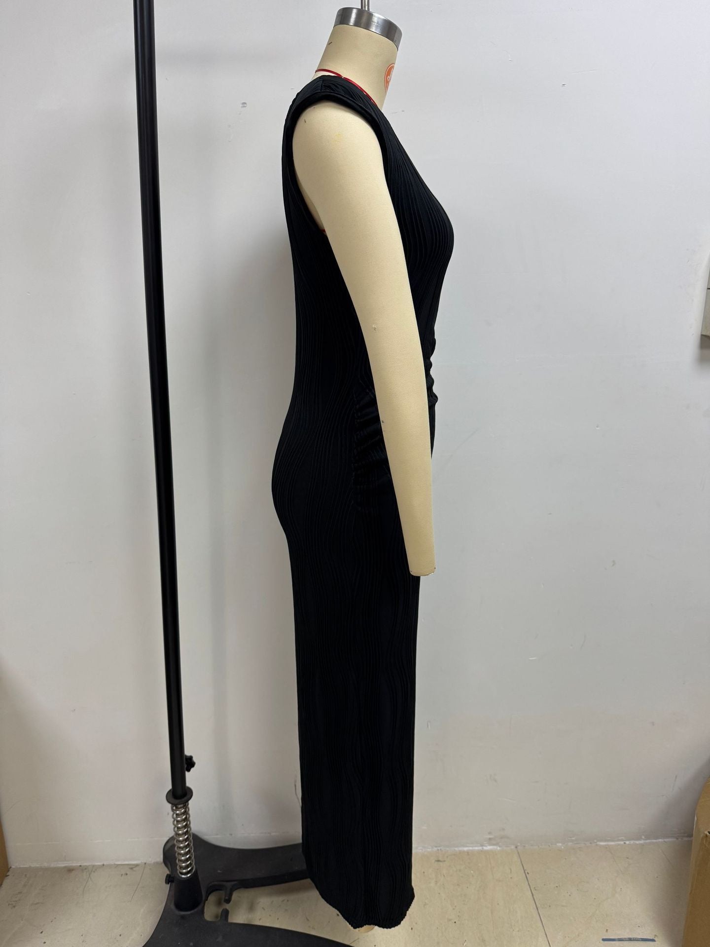 One Shoulder Ribbed Bodycon Maxi Dress Women