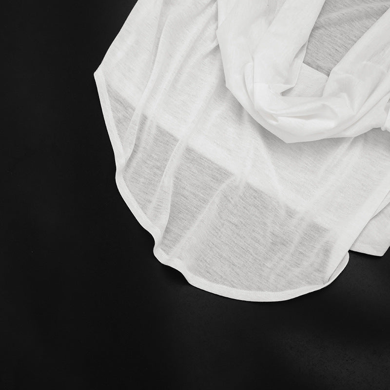 Deep V-Neck Draped Blouse Top for Women