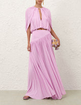 Cape Sleeve Top & Maxi Skirt Set