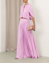 Cape Sleeve Top & Maxi Skirt Set