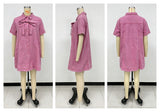 Women's Bow Tie Shirt Mini Dress