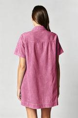 Women's Bow Tie Shirt Mini Dress