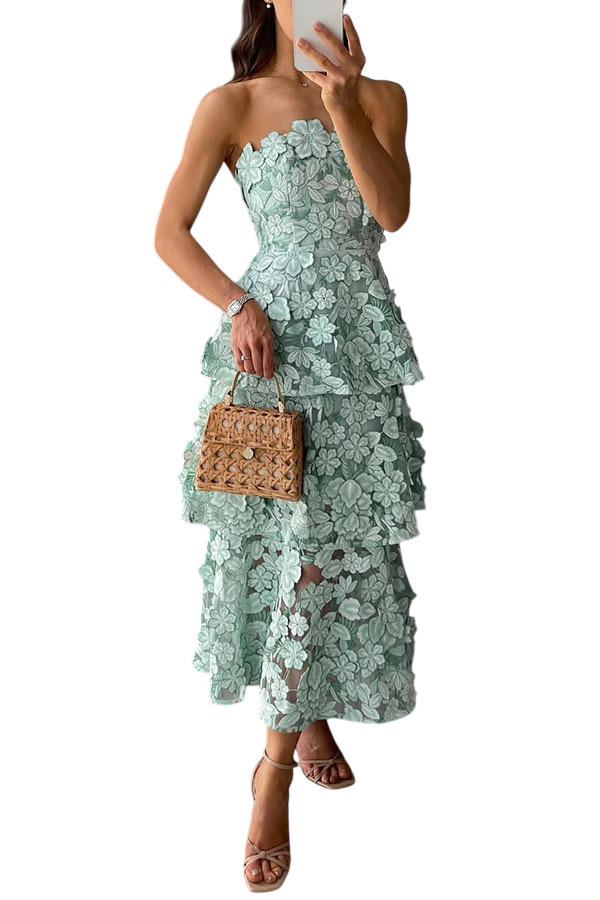 Women's Floral Tiered Maxi Dress