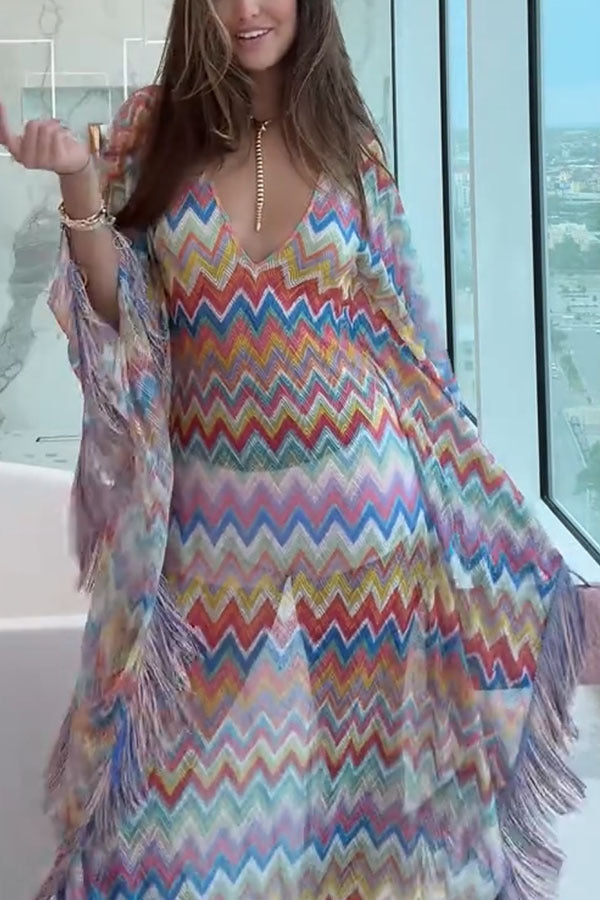 Women's Chevron Print Maxi Dress