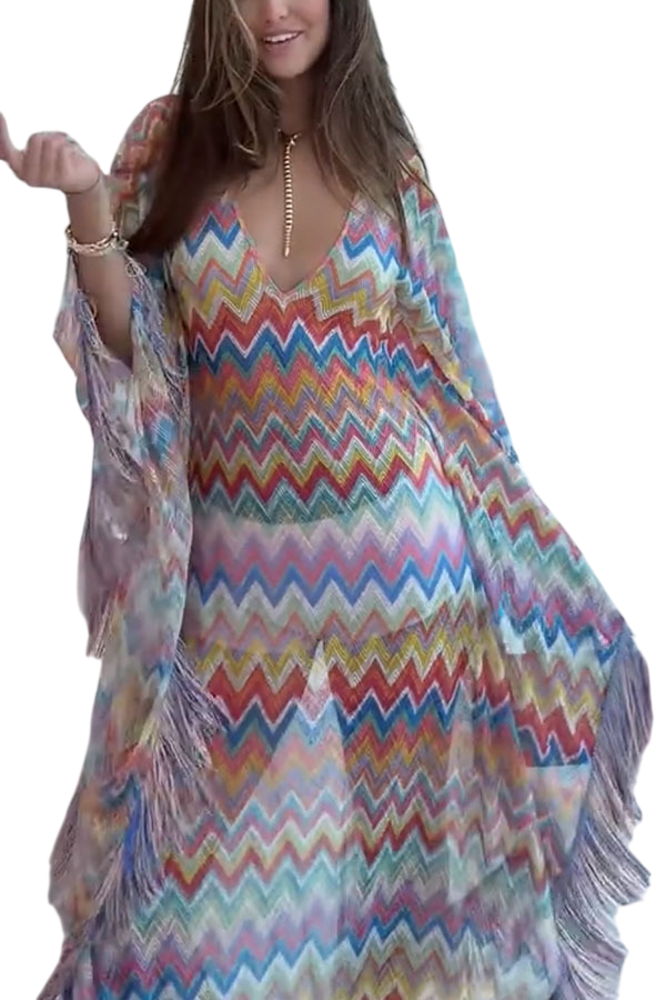Women's Chevron Print Maxi Dress