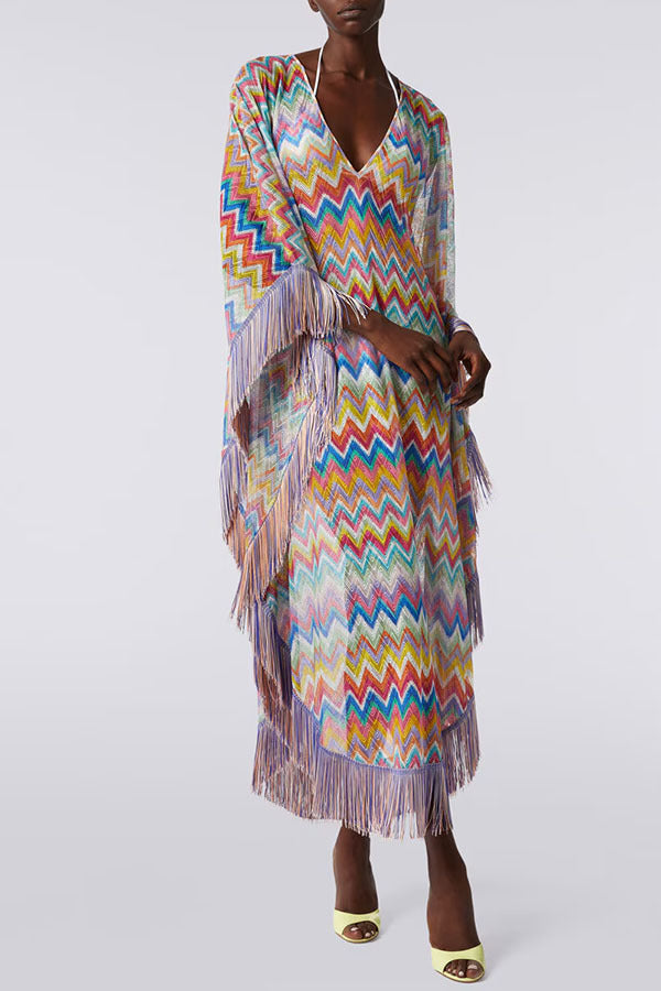 Women's Chevron Print Maxi Dress