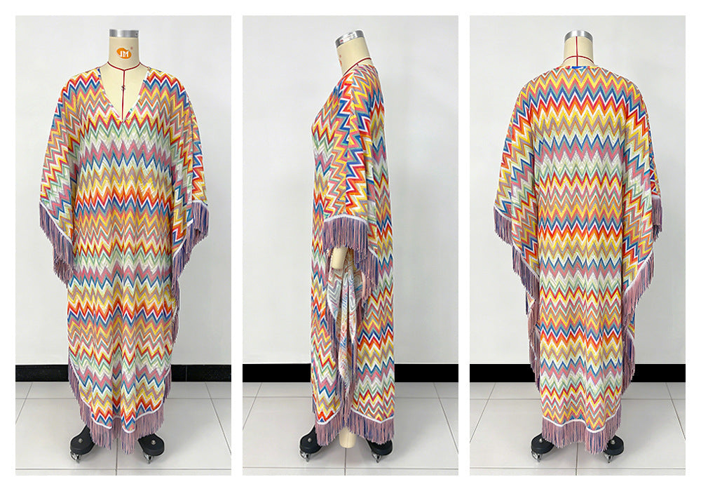 Women's Chevron Print Maxi Dress