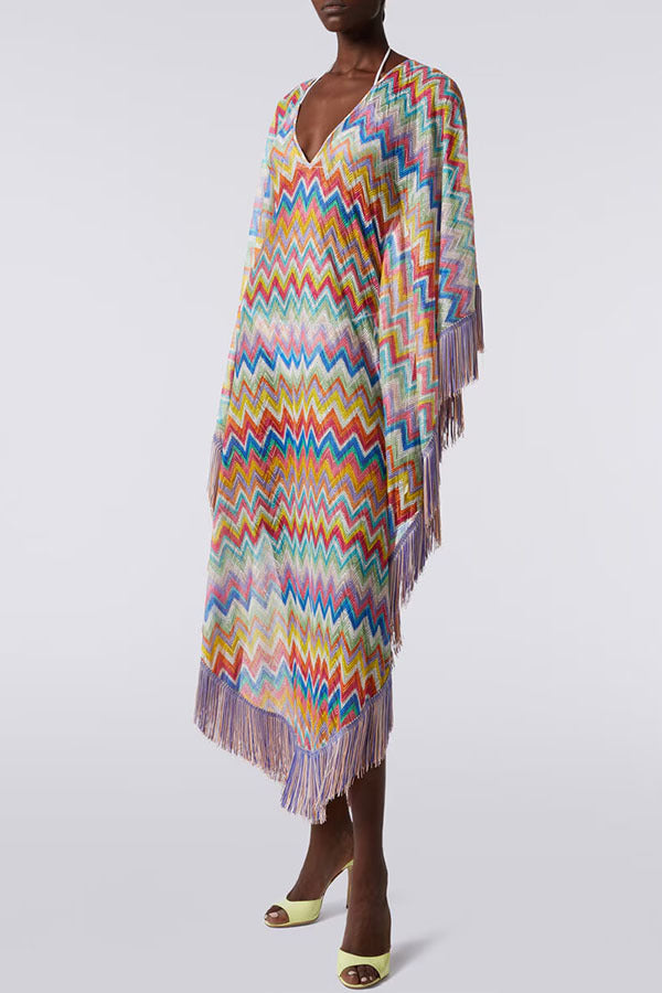 Women's Chevron Print Maxi Dress
