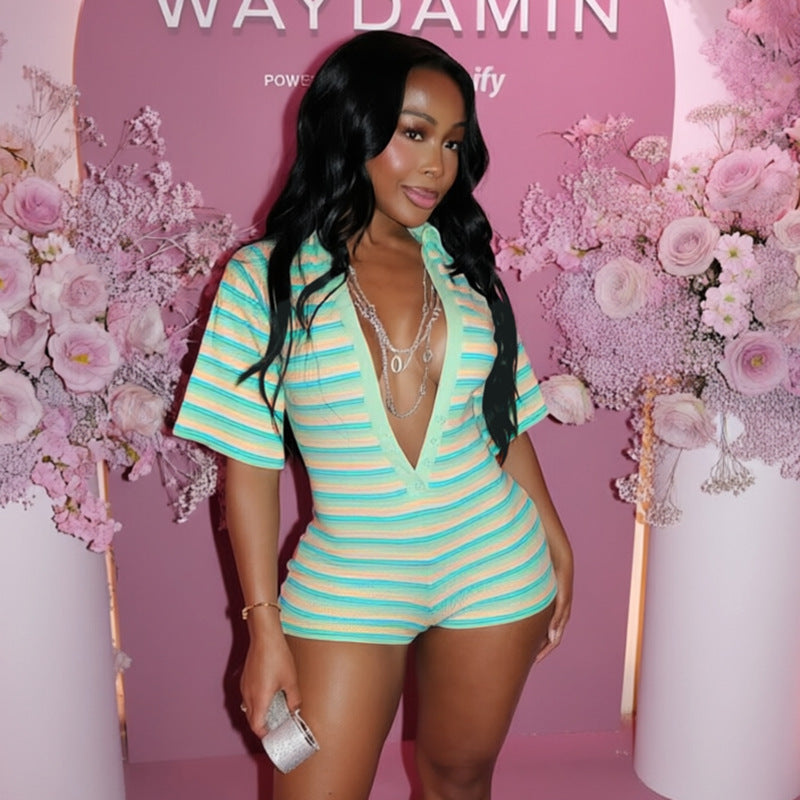 Women's Ribbed Knit Romper