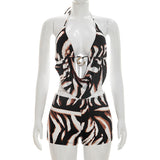 Women's Cutout Halter Romper