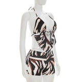 Women's Cutout Halter Romper