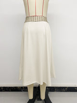 Women's Button Front Midi Skirt