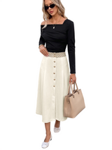 Women's Button Front Midi Skirt