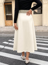 Women's Button Front Midi Skirt