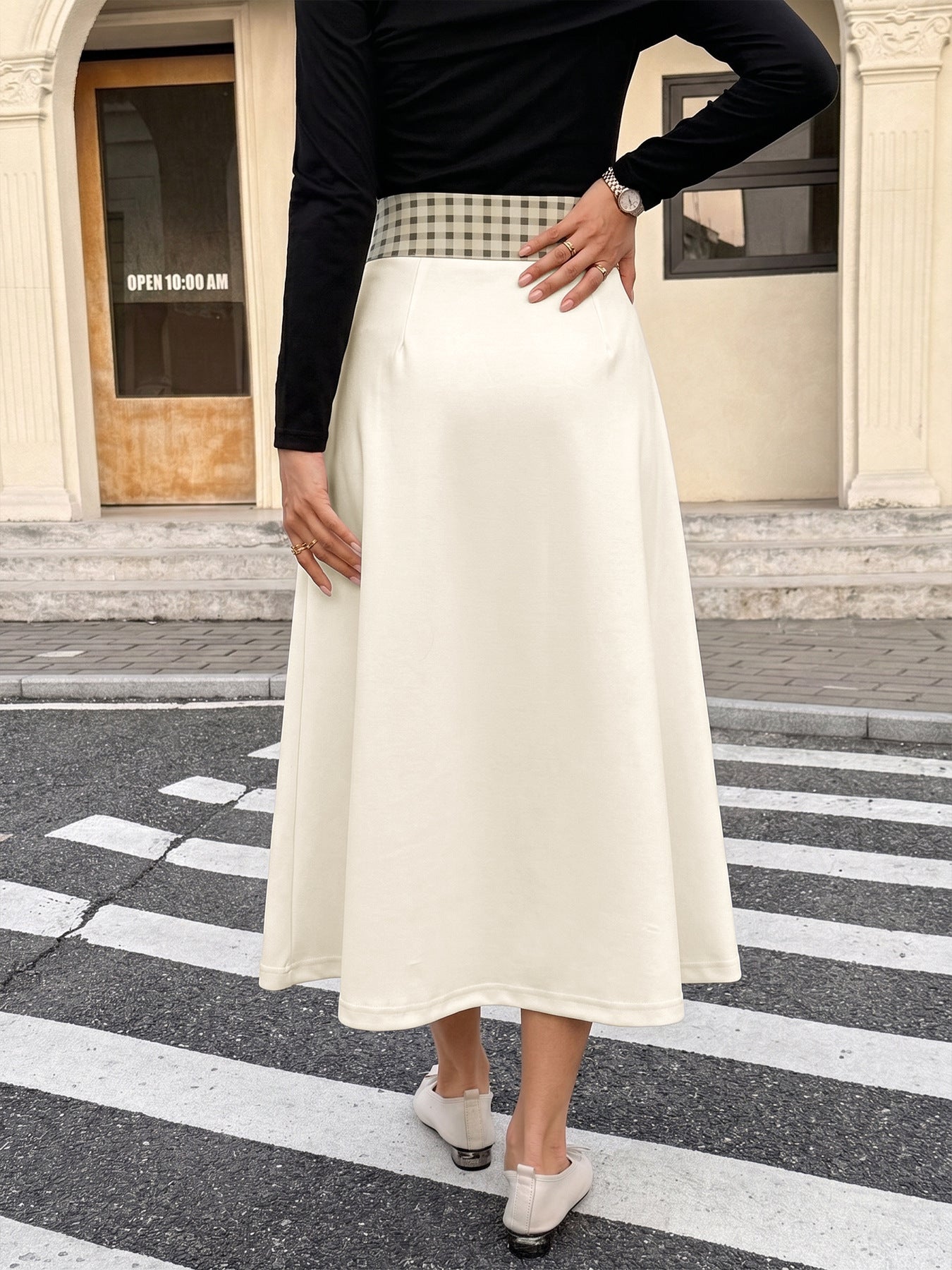 Women's Button Front Midi Skirt