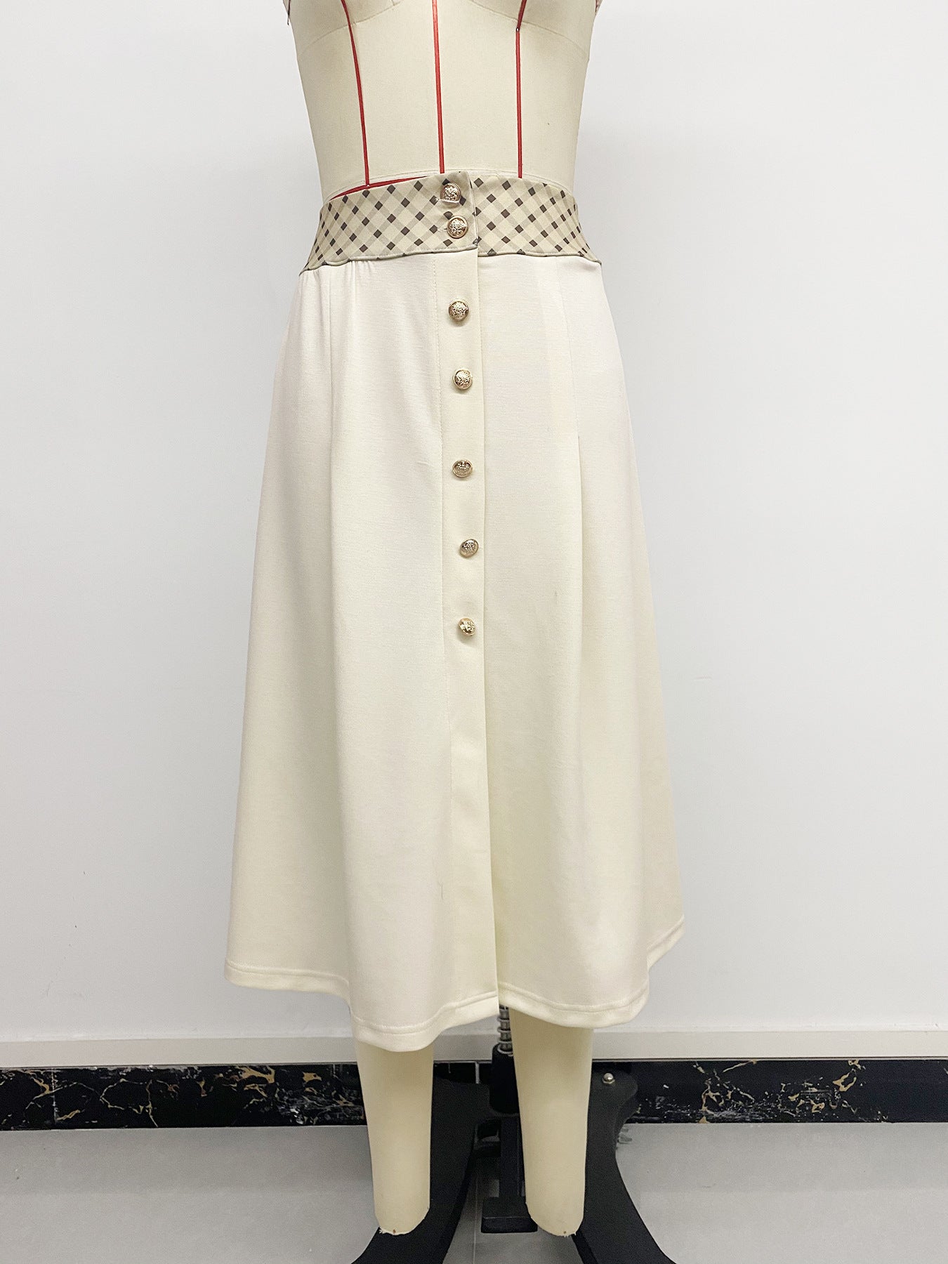 Women's Button Front Midi Skirt