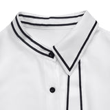 Women's Button Front Tie Neck Blouse